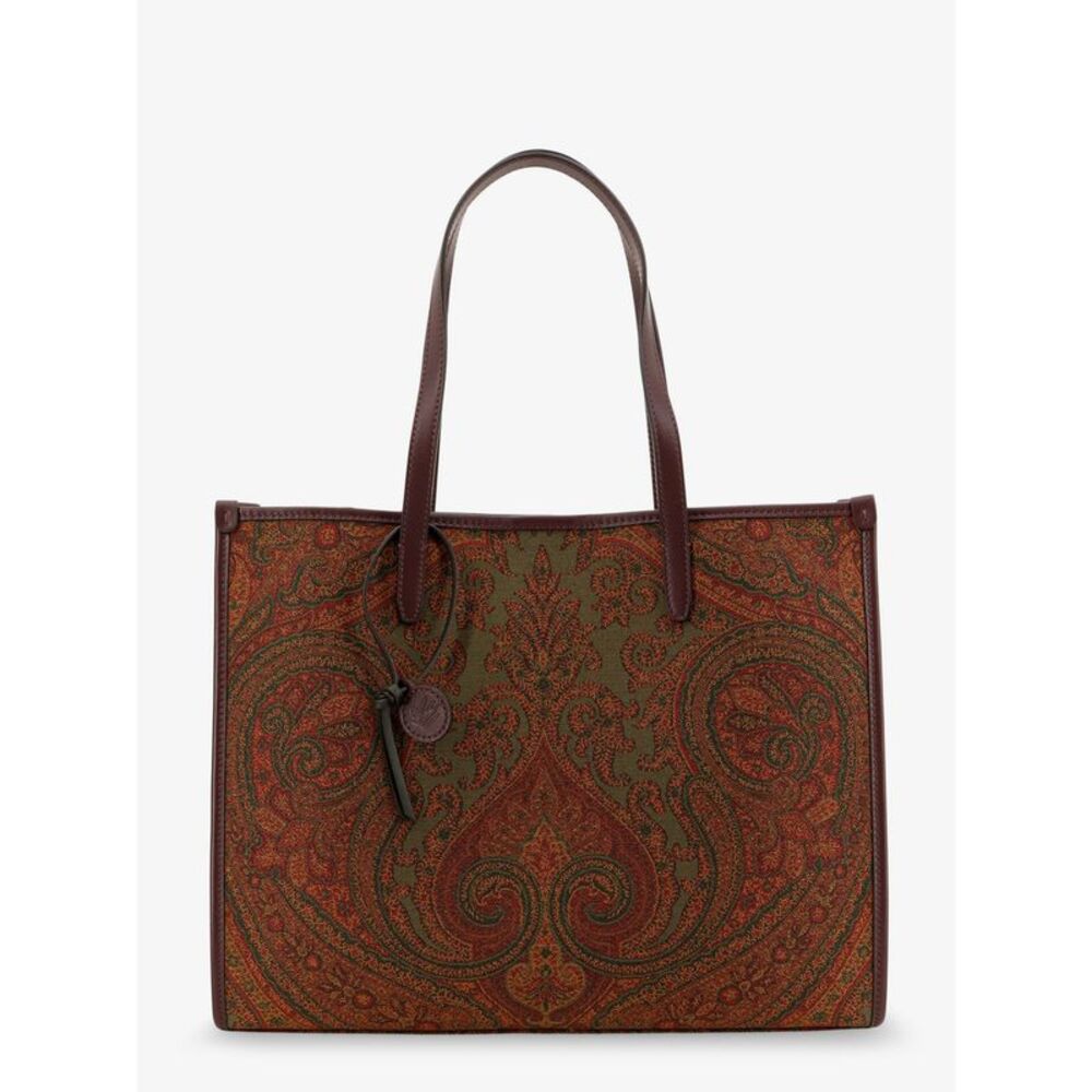 Etro Women Love Trotter Paisley Jacquard Shopping Bag With Leather Handles